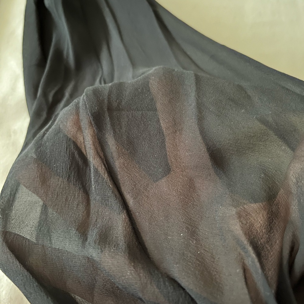 Giorgio Armani Collezioni Black Smocked Blouse with Sheer Sleeves 40 - Picture 5 of 5